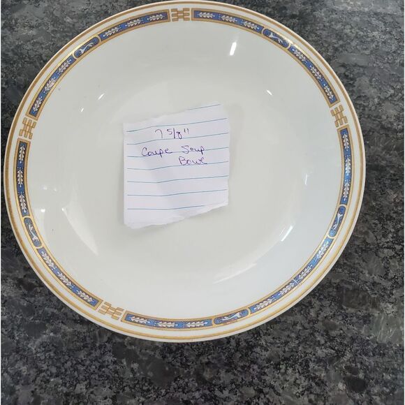 VINTAGE Syracuse Mistic Blue coup Soup Bowls Set of 3 - Picture 1 of 5